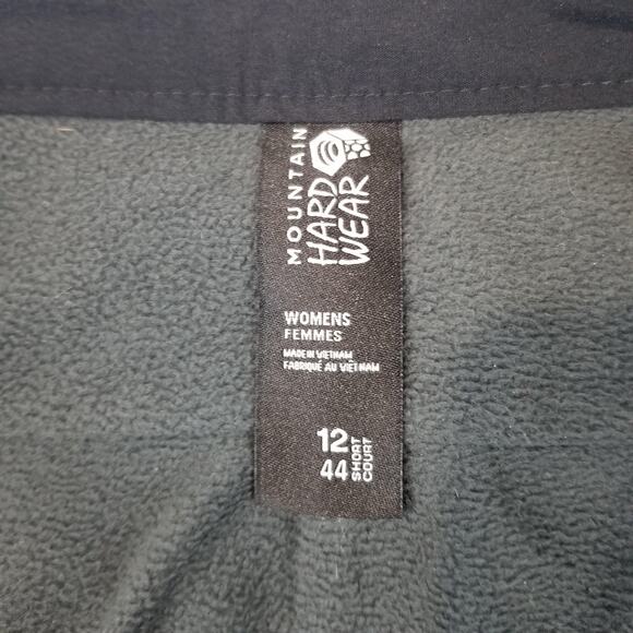 Mountain Hardwear Pants Womens 12 Short Black Fleece Lined Softshell Hiking - Picture 3 of 11